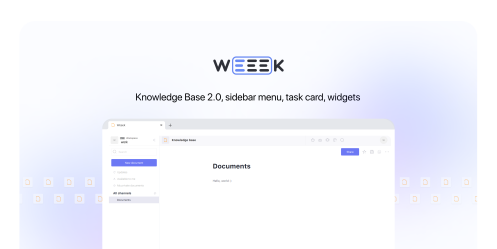 WEEEK Week #57: Knowledge Base 2.0, sidebar menu, task card, widgets