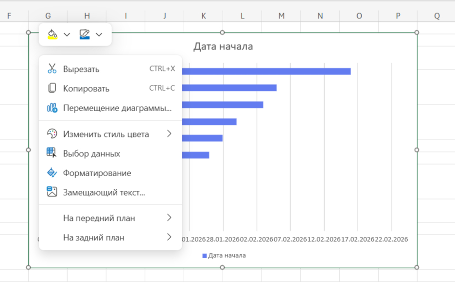 Меняем формат вертикальной оси в Exel