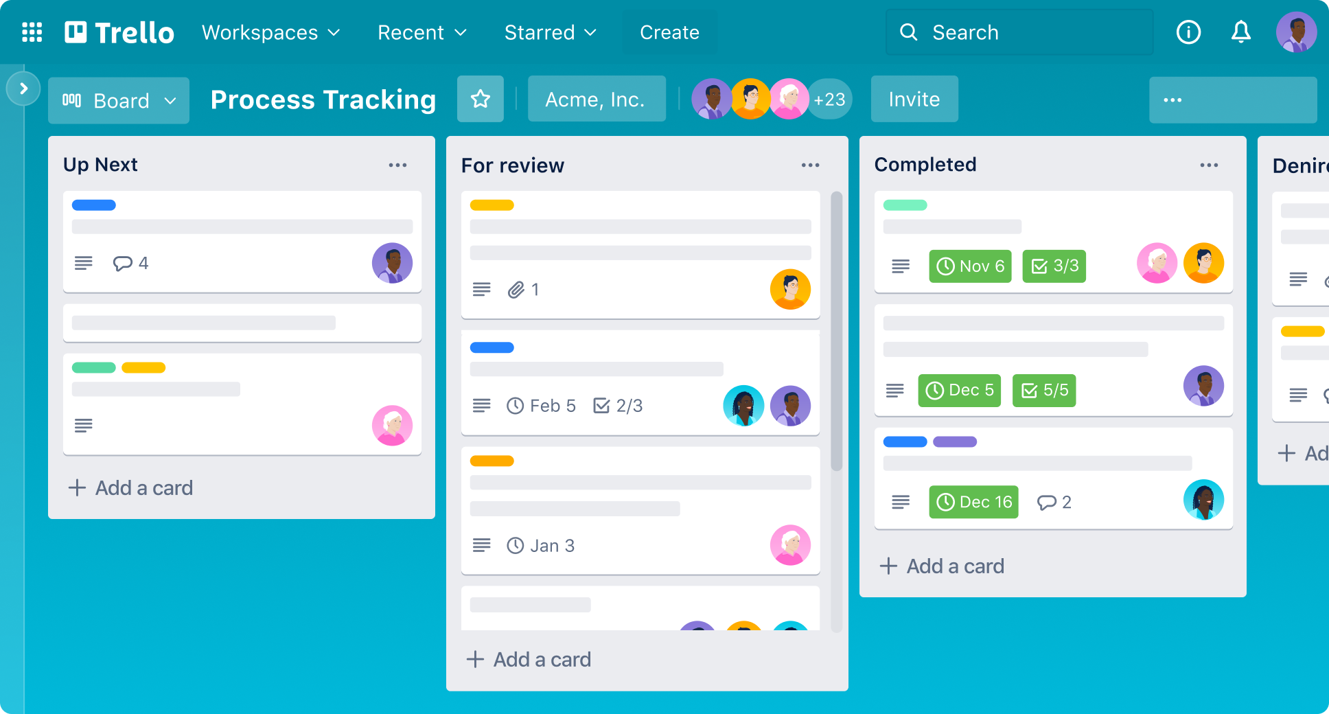 Trello&nbsp;Kanban board