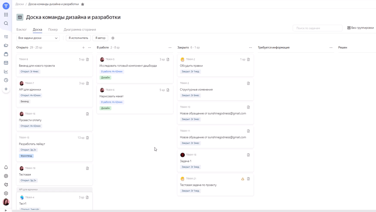 Kanban board&nbsp;Yandex Tracker