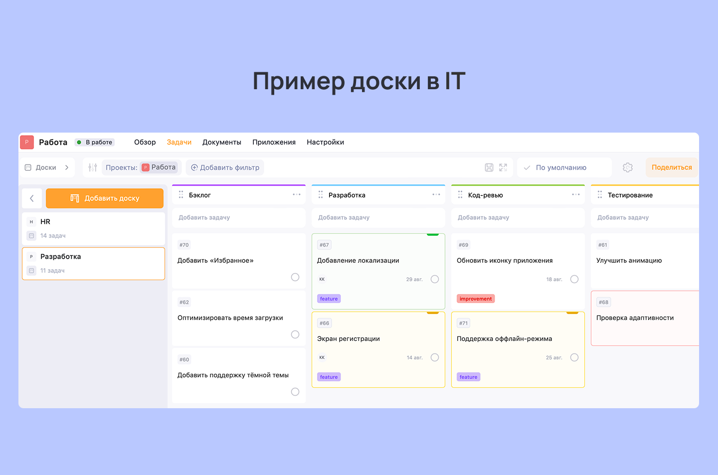 Пример Канбан-доски в IT Пример Канбан-доски в IT