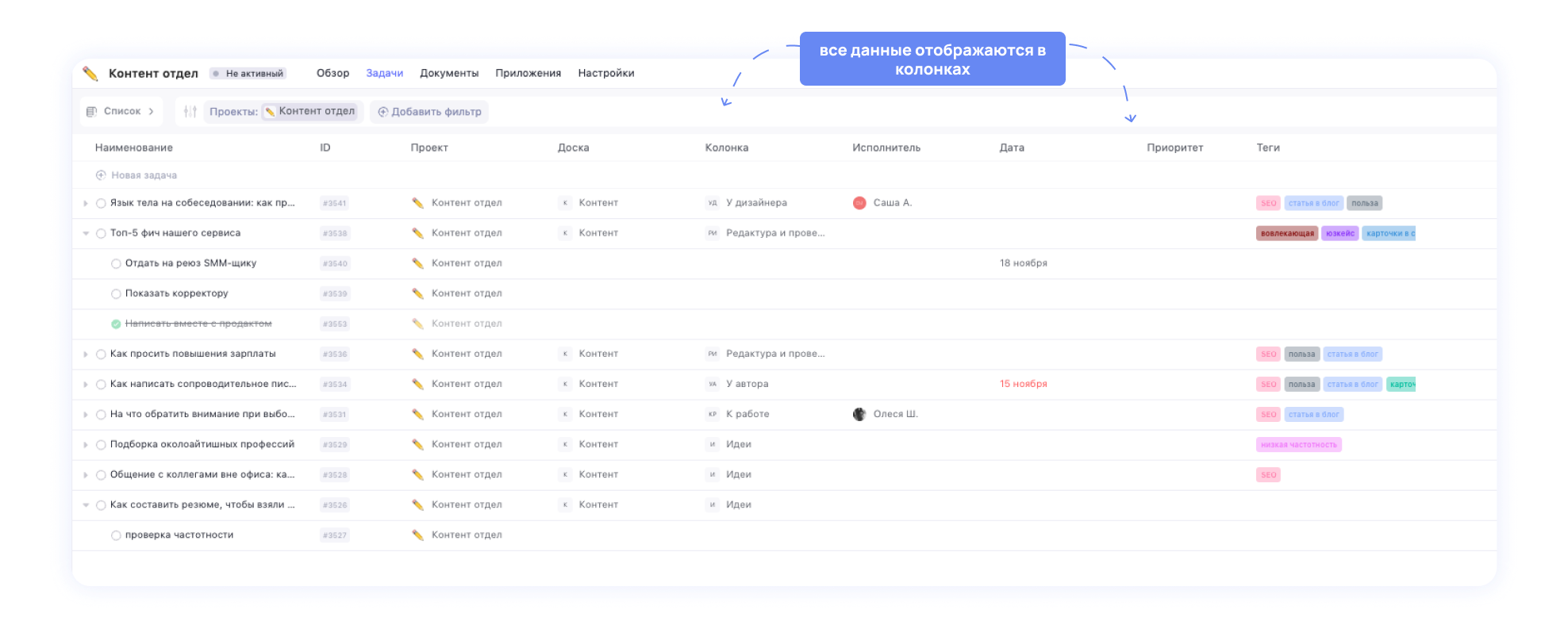 Платформа для управления проектами, включающая несколько сервисов Платформа для управления проектами, включающая несколько сервисов