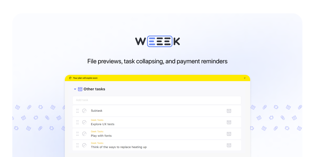 WEEEK Week #53: File previews, task collapsing, and payment reminders