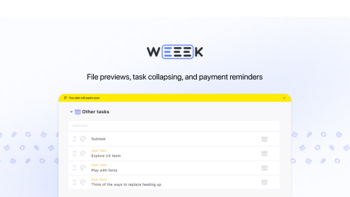 WEEEK Week #53: File previews, task collapsing, and payment reminders