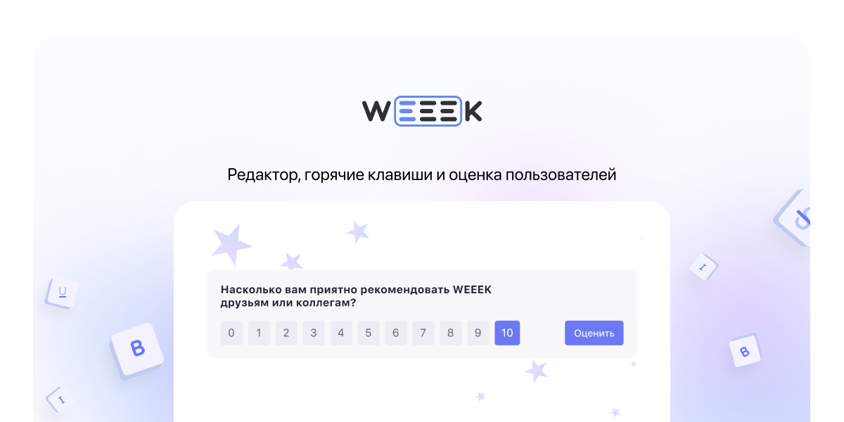 WEEEK Week #63: редактор, горячие клавиши и оценка пользователей