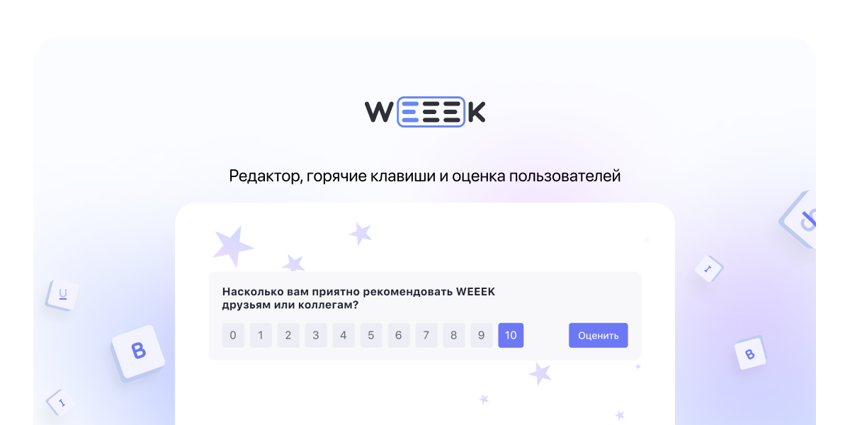 WEEEK Week #63: редактор, горячие клавиши и оценка пользователей