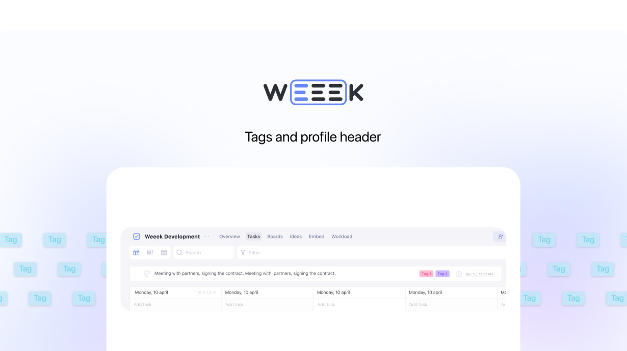 WEEEK Week #56: Tags and Profile Header