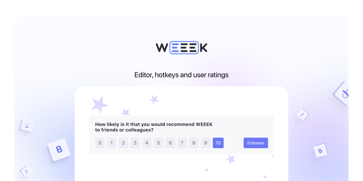 WEEEK Week #63: editor, hotkeys and user ratings