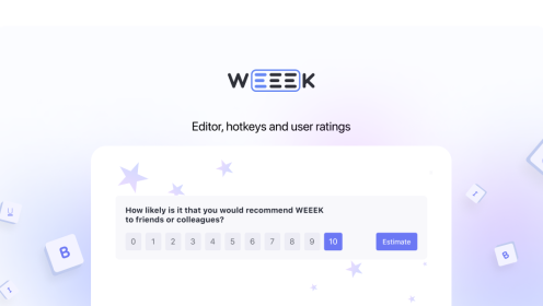 WEEEK Week #63: editor, hotkeys and user ratings