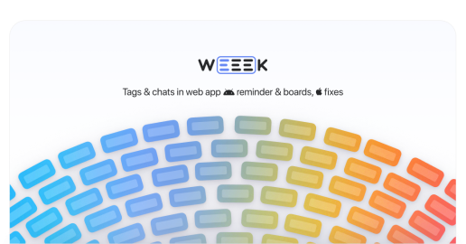 WEEEK Week 43: Tags and chats on the web, reminders and boards on Android, optimization on iOS