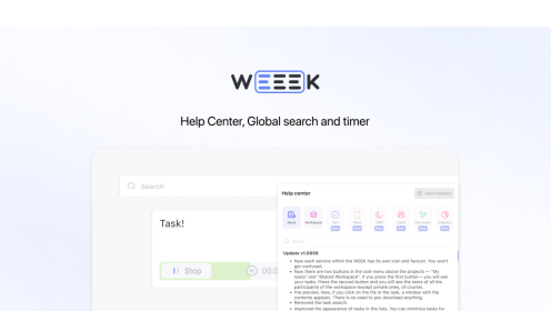 WEEEK Week #54: Help Center, Global Search and Timer